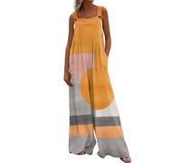 RMBLYfeiye Anzug Damen Business Outfit Jumpsuit Mädchen Festlich Leinenanzug Sommer Overalls Für Culotte Latzhose