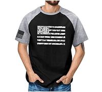 RMBLYfeiye Basic Tshirt Herren Weißes Hemd Herren Kurzarm T Shirts Männer Rundhals Usa Flagge Drucken Raglanärmel Muskelshirt Slim Fit Sport Shirt 4Th of July T Shirt T-Shirt Herren (Schwarz, L)