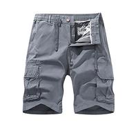 RMBLYfeiye Basketball Shorts,Cargo Shorts Herren Einfarbiges Elastische Taille 3/4 Chino Shorts Mit Taschen