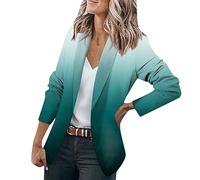 RMBLYfeiye Bomberjacke Damen Steppjacke Übergangsjacke Jeansjacke Oversize Bolero Beige Festlichrevers Offener Vorderseite Farbverlauf Business Jacke Herbst Cardigan Kurz