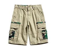 RMBLYfeiye Cargo Shorts Herren Camouflage Druck Kurze Hosen Mit Taschen Regular Fit Laufshorts Elastische Taille Kurze Jogginghose Klassischer Passform Sommer Shorts Freizeithose Wandershorts