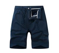 RMBLYfeiye Cargo Shorts Herren Einfarbig Elastische Taille Kordelzug Kurze Hosen Mit Taschen Lockere Passform Outdoor Shorts Kurze Jogginghose Trainingsshorts Taktische Shorts Chino Shorts Laufshorts