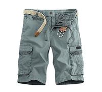 RMBLYfeiye Cargo Shorts Herren Einfarbiges Elastische Taille Reißverschluss Kurze Hosen Mit Taschen Tunnelzug Stretch Outdoor Shorts Regular Fit Chino Shorts Klassischer Passform Taktische Shorts