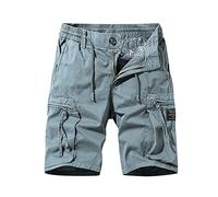 RMBLYfeiye Cargo Shorts Herren Tunnelzug Einfarbiges Kurze Hosen Mit Taschen Regular Fit Laufshorts Elastische Taille Kurze Jogginghose Klassischer Passform Sommer Shorts Freizeithose Laufshorts