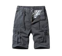 RMBLYfeiye Cargo Shorts Herren Tunnelzug Einfarbiges Kurze Hosen Mit Taschen Regular Fit Laufshorts Elastische Taille Kurze Jogginghose Klassischer Passform Sommer Shorts Freizeithose Laufshorts