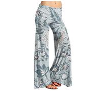 RMBLYfeiye Cargohose Damen Baggy Leggings Damen High Waist Laufhose Damen Lang Paperbag Waist Blumen Bedruckt Palazzo Hose Elastische Taille Yoga Hose Stretch Freizeithose Palazzo Hose (Blau, S)