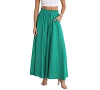 RMBLYfeiye Damen Baggy Hose Palazzo Hose Damen Töpfchen Trainingshose Paperbag Waist Einfarbiges Weite Hose Mit Taschen A Linien Weites Bein Plissee Hose Locker Haremshose Cordhose Damen (Grün, XL)