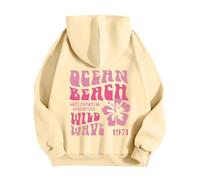 RMBLYfeiye Damen Blusen Halloween Pullover Longpullover Für Pink Palm Puff Hoodie Hip Hop Sweatjacke Streetwear Y2K Pulli Oversize