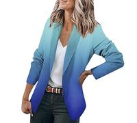 RMBLYfeiye Damen Jacken Übergangsjacken Jacke Übergangsjacke Reflektierende Mantel Elegantoffener Vorderseite Farbverlauf Business Herbst Cardigan Kurz Kapuzenjacke