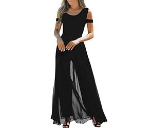 RMBLYfeiye Damen Kurzarm Lang Jumpsuit Elegant Overall Jumpsuits O-Ausschnitt Playsuit Romper Hosenanzug Mit Gürtel Hosenanzug Festlich Hochzeit Jumpsuit Elegant Hochzeit Gast Overall Sommer