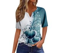 RMBLYfeiye Damen Longshirt T Shirt Hawaii Hemden Kurzarmshirt Schwarzes Tshirt Damenblusen Kurzarm Dirndl Bluse