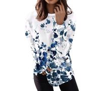 RMBLYfeiye Dirndl Bluse Damen Lässig Uv Shirt T Vatertag Musterdruck Rundhals Sweatshirt Langarm Longshirt Leichte Laufshirt Frauen Poloshirts Für 4XL