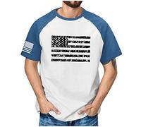 RMBLYfeiye Fitness Shirt Herren Hemd Slim Fit Herren T Shirt Rundhals Usa Flagge Drucken Raglanärmel Muskelshirt Slim Fit Sport Shirt 4Th of July T Shirt Sport Herren (Blau, S