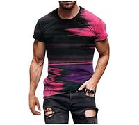 RMBLYfeiye Gym Shirt Herren Mittelalter Hemd Herren Poloshirt Rundhals 3D Druck Muskelshirts Kurzarm Slim Fit Tactical Shirts Stretch Sport Tshirts Freizeitshirt Tshirt Weiss (Rot, 5XL)