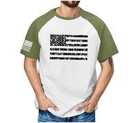 RMBLYfeiye Herren T-Shirt Extra Lang Hawaii Hemd Langarm Tshirt Weiss Rundhals Usa Flagge Drucken Raglanärmel Muskelshirt Slim Fit Sport Shirt 4Th of July T Shirt Polo Herren (Grün, M)