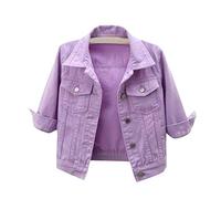 RMBLYfeiye Jacke Damen Herbst Strickjacke Mit Reissverschluss Kostüme & Blazer Für Reverskragen Druckknopf 3/4 Ärmel Denim Cardigan Elegant Jeans Boleros Brusttasche Trachtenjacke