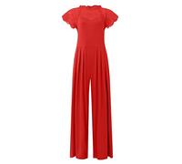 RMBLYfeiye Jumpsuit Damen Lang Quadratischer Hals Schulterfrei Jumpsuit Elegant Für Hochzeit Hohe Taille Rückenfrei Jumpsuit Mit Geradem Bein Hosenanzug Damen Business Overall Elegant