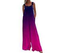 RMBLYfeiye Jumpsuit Mit Schleife Sommer Damen Party Outfit Sexy Farbverlauf Spaghetti Taschen Ärmelloser Overall Festlich Hosenanzug