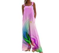 RMBLYfeiye Latzhose Damen Jogginganzug Jumpsuit Festlich Hochzeit Musselin Trägerrock Waluigi Oversize Cottagecore