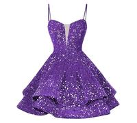 RMBLYfeiye Leinenkleid Damen Sommer Kleid Elegant Für Hochzeit Radler Unter Dem Spaghetti A Linien Glitzer Ausgefallene Rot