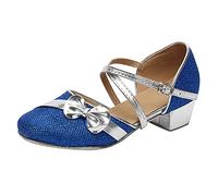 RMBLYfeiye Mädchen Tanzschuhe Prinzessin Schuhe Kinder Latein Schuhe mit Weiche Sohlen Kinder Bow-Knot Glitzer Latein Tango Ballsaal Schuhe