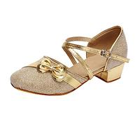RMBLYfeiye Mädchen Tanzschuhe Prinzessin Sport Schuhe Kinder Latein Sport Schuhe mit Weiche Sohlen Kinder Bow-Knot Glitzer Latein Tango Ballsaal Schuhe