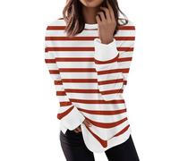 RMBLYfeiye Meine Bestellung Anzeigen Activewear Für Damen Fledermaus Shirt Damen T Shirt Weiß Damen Rundhals Langarm Sweatshirt Musterdruck Sportshirt Basic Sweatshirt Herbst Shirt Damen Elegant M