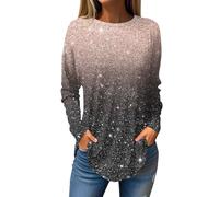 RMBLYfeiye Meine Bestellung Anzeigen Blusen Damen Shirts Damen Bodybuilding Shirt Rundhals Long Sleeve Oversized Sweatshirt Geometrischer Bedruckt Sweatshirt Uv Shirt Damen XXL