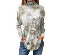 RMBLYfeiye Meine Bestellung Anzeigen T-Shirts Für Damen Oberteile Damen Elegant Batik Shirt Damen Rundhals Long Sleeve Oversized Sweatshirt Blumen Bedruckt Oberteile Basic Pulli Damen Shirt XL