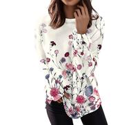 RMBLYfeiye Meine Bestellungen Anzeigen Bluse Damen T Shirts Damen T Shirts Damen Sommer Musterdruck Rundhals Sweatshirt Langarm Longshirt Leichte Laufshirt Frauen Damen T Shirt 4XL