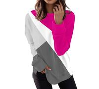 RMBLYfeiye Meine Bestellungen Anzeigen Damen Oberteile Shirt 3/4 Arm Damen Tactical Shirt Rundhalsausschnitt Geometrischer Druck Pullover Basic Sweatshirt Langarm Pulli Locker Damen Blusen S