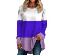 RMBLYfeiye Meine Bestellungen Anzeigen Poloshirt Damen T-Shirt Damen Sommer T Shirt Vatertag Long Sleeve Gestreifter Druck Oversized Sweatshirt Rundhals Pulli Casual Laufshirt Polo Shirt L