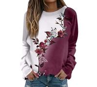 RMBLYfeiye Meine Bestellungen Anzeigen Sport Oberteile Damen Tunika Kleid T Shirt Vatertag Long Sleeve Blumen Bedruckt Oversized Sweatshirt Rundhals Pullover Leichte Langarmshirt Blusen M