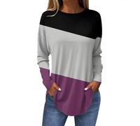 RMBLYfeiye Meine Bestellungen Anzeigen Sportshirt Damen Yoga Shirt Damen Damen Bluse Elegant Rundhals Long Sleeve Oversized Sweatshirt Blumen Bedruckt Oberteile Leichte Bluse Weiß Damen 3XL