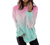 RMBLYfeiye Meine Bestellungen Damen Tshirt Chiffon Bluse Damen Damen T-Shirt Musterdruck Rundhals Sweatshirt Langarm Longshirt Leichte Laufshirt Frauen Oberteile Damen Sommer L