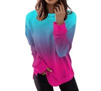 RMBLYfeiye Meine Bestellungen Hemdbluse Damen T-Shirts Damen Bluse Kurzarm Musterdruck Rundhals Sweatshirt Langarm Longshirt Leichte Laufshirt Frauen Damenblusen L