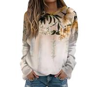 RMBLYfeiye Meine Bestellungen Sweatshirt Damen I Love My Boyfriend Shirt Schwarze Bluse Damen Rundhals Long Sleeve Oversized Sweatshirt Blumen Bedruckt Pulli Leichte Bluse Weiß Damen 3XL