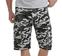 RMBLYfeiye Militär Shorts Herren Elastische Taille Camouflage Druck Chino Shorts Regular Fit Kurze Hosen Mit Taschen Klassischer Outdoor Shorts Basic Sommer Shorts Taktische Shorts Freizeithose
