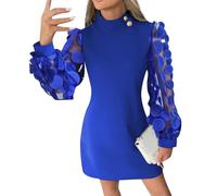 RMBLYfeiye Paillettenkleid Damen Langarm Glitzer Kleid Sexy Ballkleider Festlich Hippie Ausgefallene Abendkleid Aesthetic Silvester Pailettenkleider Partykleid Minikleid Wickelkleid