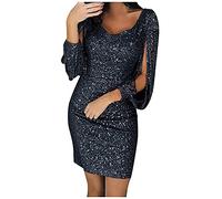 RMBLYfeiye Prinzessin Kleid Damen Standesamt Kleider Braut Paillettenkleid V-Ausschnitt Pailletten Wickelkleid Sexy Glitzerkleid Quasten Etuikleid Strandkleider