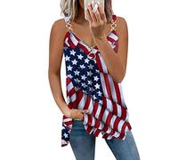 RMBLYfeiye Sommer Tops Damen V-Ausschnitt Musterdruck Spaghetti Tank Top Mit Reißverschluss Sexy Rückenfrei Tunika Tops A Linien Plissiertes Blusenshirt Ärmellos Oberteile Elegant Party Tops