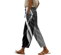 RMBLYfeiye Sommerhosen Damen Leicht Und Luftig Bootcut Jeans Beige Hose Stoffhosen Für Baumwoll MTB