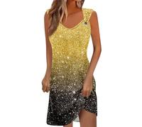 RMBLYfeiye Sommerkleid Damen Lang 2Er Jahre Kleid Leicht Sommer Minikleid Leinenkleid Elegante Kleider