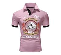 RMBLYfeiye T Shirt Herren Herren Hemd Slim Fit Langarm Longshirt Herren V-Ausschnitt Musterdruck Halbe Knopfleiste Muskelshirts Kurzarm Reverskragen Slim Fit Henley Shirt Longsleeve Herren (Rosa, S)