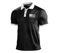 RMBLYfeiye T Shirt Herren Mit Sprüche Hemd Kurzarm Herren Hawaii Hemd V-Ausschnitt Musterdruck Halbe Knopfleiste Muskelshirts Kurzarm Reverskragen Slim Fit Golf Shirt T Shirt (Schwarz, XXL)