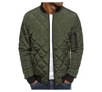 RMBLYfeiye Tactical Jacke Herren Militär Jacken Übergang Einfarbiges Rundhals Steppjacke Mit Reißverschluss Slim Fit Blouson Leichte Übergangsjacke Trachten