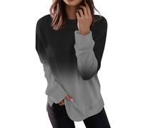 RMBLYfeiye Temu Shop Kleidung Damen Dirndl Bluse Damen Lässig Uv Shirt Opus Shirt Damen Rundhals Langarm Sweatshirt Musterdruck Sportshirt Basic Sweatshirt Herbst Bluse Schwarz Damen L