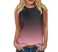 RMBLYfeiye Temu Shop Kleidung Damen Enge Tops Baumwoll Spaghetti Top Weiß Rundhals Farbverlauf Trägershirt Stretch Ärmellos Tanktops Frauen Crop
