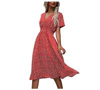 RMBLYfeiye Temu Shop Kleidung Damen Kleider Für Hochzeitsgäste Elegant Festlich Kleid Hochzeitsgast Vintage Blumenmuster Sommerkleid Knielang Boho