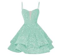 RMBLYfeiye Temu Shop Kleidung Damen Midi Kleider Damen Festliche Kleider Für Hochzeit Renaissance Kleid Spaghetti A Linien Glitzer Kleid Ausgefallene Tshirt Kleid (Minzgrün, 2)